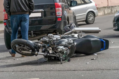 A motorcycle accident.