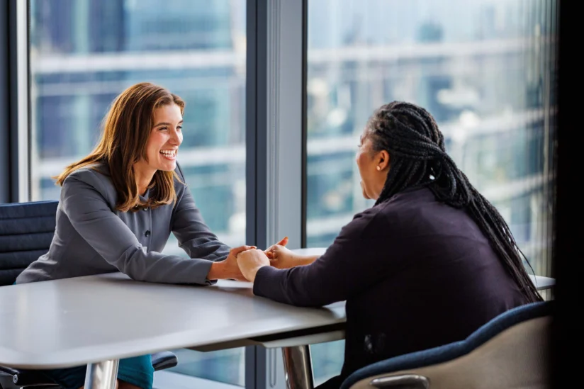 A lawyer reassuring a client.